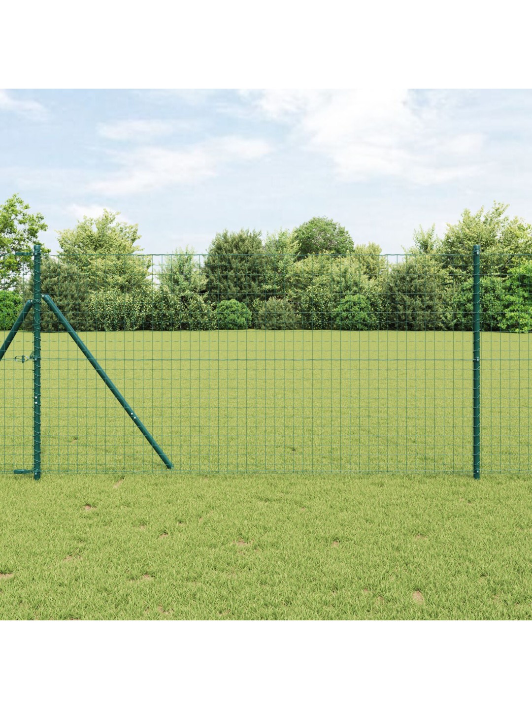 Plotové sloupky 52 ks zelené ø32 mm 170 cm pozinkovaná ocel