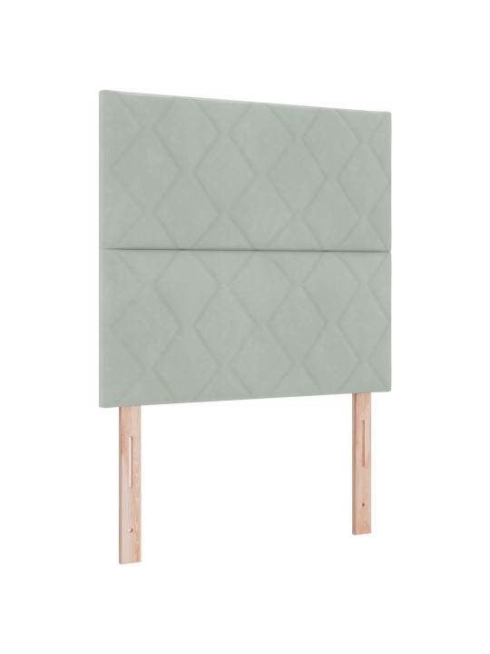 Čelo postele s diamantovým blokem design světle šedé 100 cm samet, čelo postele s diamantovým blokem design světle šedé 200 cm samet