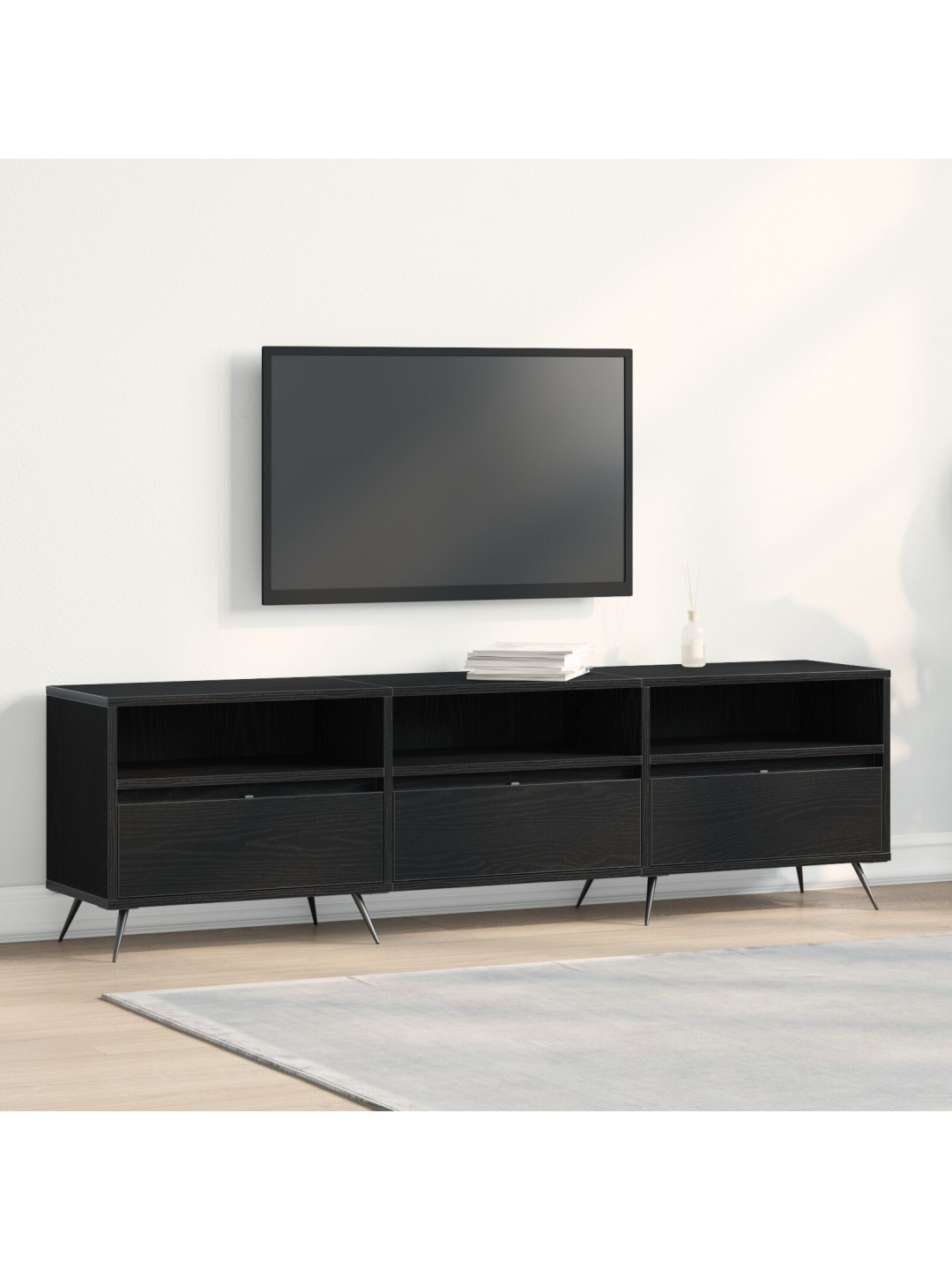 Tv skříň černá 150x30x44,5 cm kompozitní dřevo