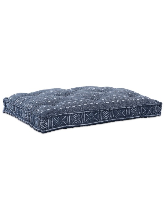 Polstrovaný polštář indigo 120x80x12 cm textil