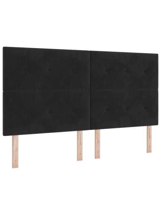 Hlava postele s knoflíky černá 180 cm samet