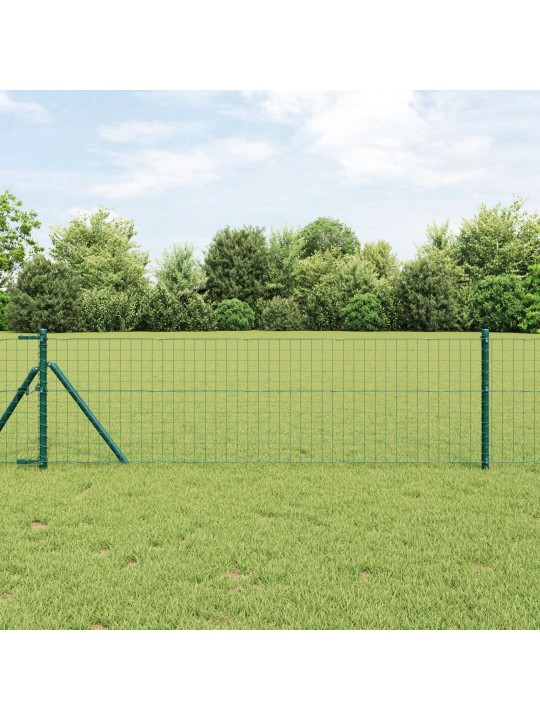 Plotové sloupky 26 ks zelené ø32 mm 120 cm pozinkovaná ocel