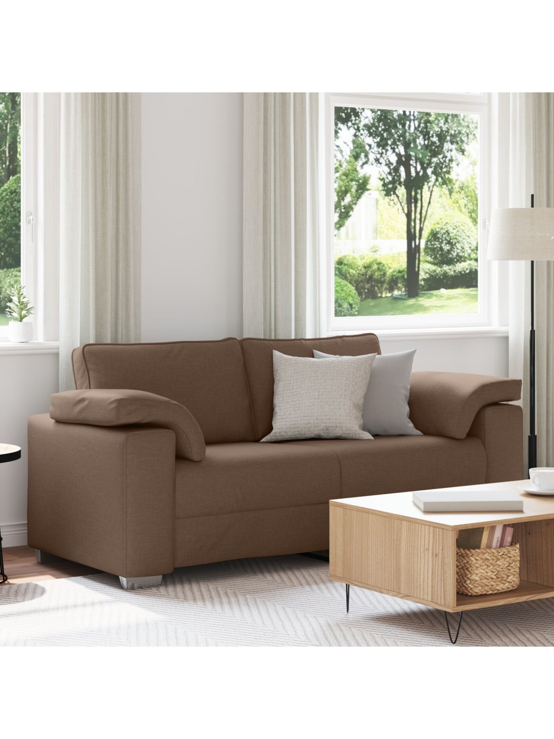 Lavice hnědá 140 cm textil