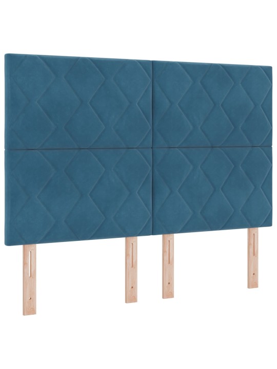 Tmavě modré čelo postele s designem diamantových bloků 140 cm