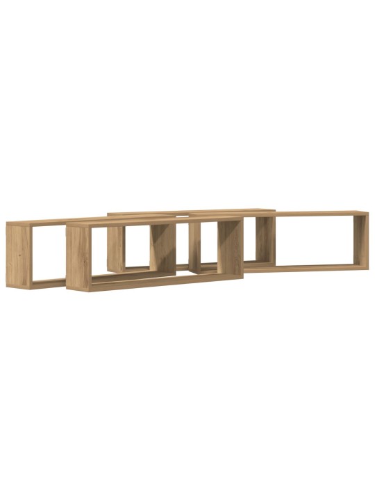 Nástěnné police 4 ks řemeslný dub 80x15x26 cm kompozitní dřevo
