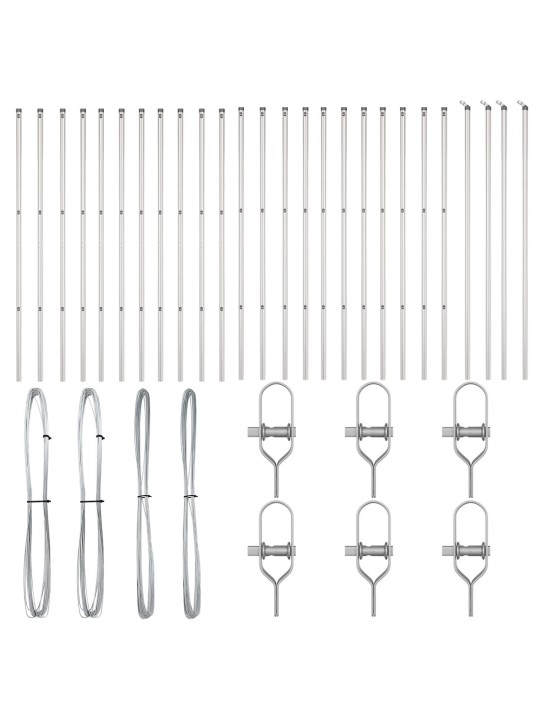 Plotové sloupky 26 ks ø32 mm 210 cm zinkovaná ocel