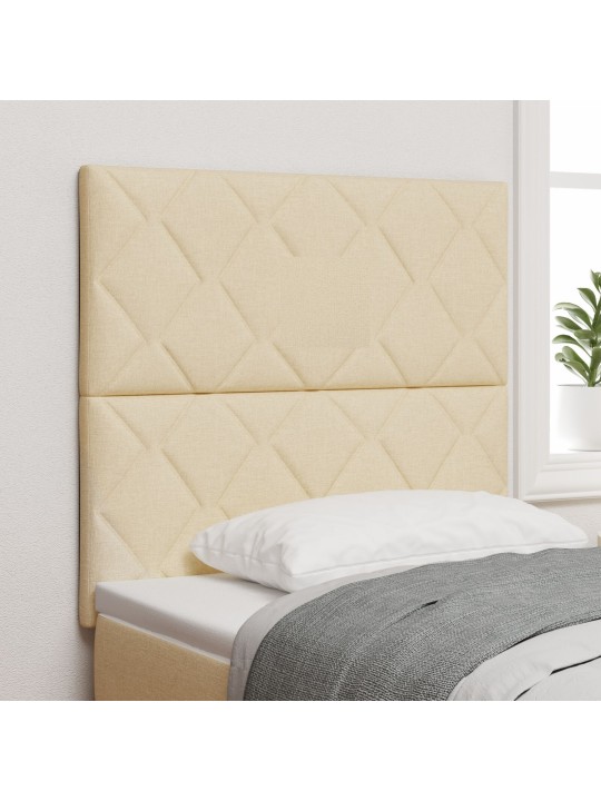 Čelo postele s diamantovými bloky krémové 100 cm textil, čelo postele s diamantovými bloky krémové 200 cm textil