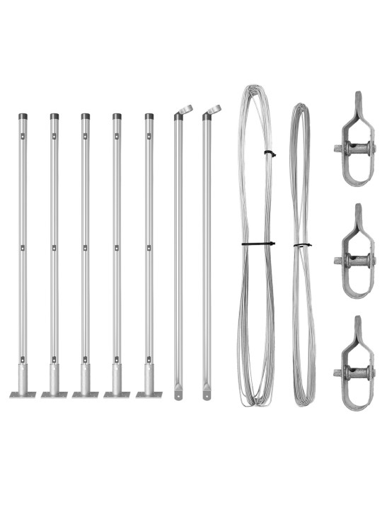 Plotové sloupky s podstavci 7 ks ø32mm 70cm pozinkovaná ocel