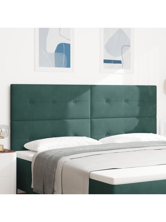 Čelo postele s knoflíkovým prošíváním tmavě zelené 200 cm samet