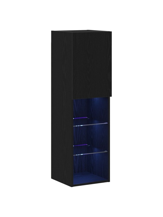 Tv skříň 2 ks černý dub 30,5x30x102 cm inženýrská dřevotříska
