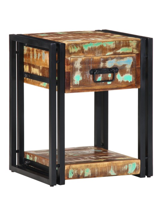 Noční stolek 40x35x50 cm masivní dřevo z recyklovaných materiálů