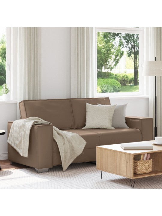 Dvousedací pohovka cappuccino 140 cm z umělé kůže