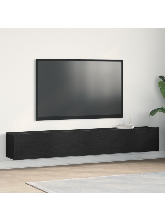 Tv skříňky 2 ks, černý dub, 100x30x30 cm, kompozitní dřevo