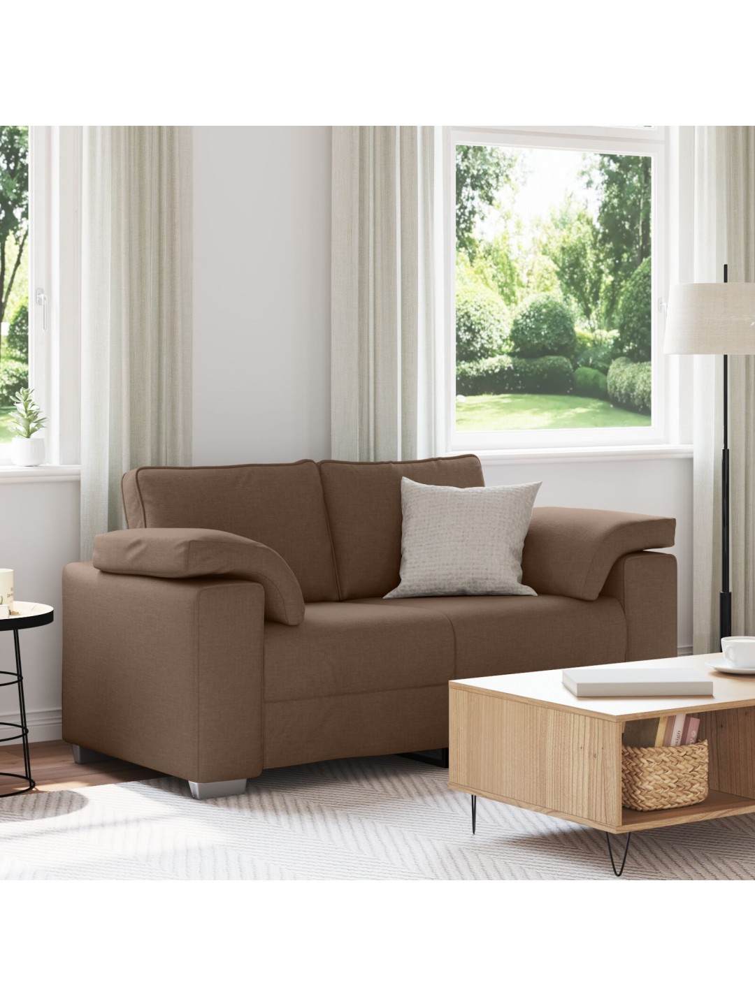 Pohovka loveseat hnědá 120 cm z