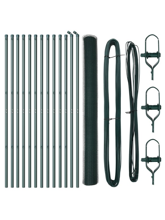 Sada plotů sada 2 zelená ocel, pvc potah 25 x 1,5 m odolná