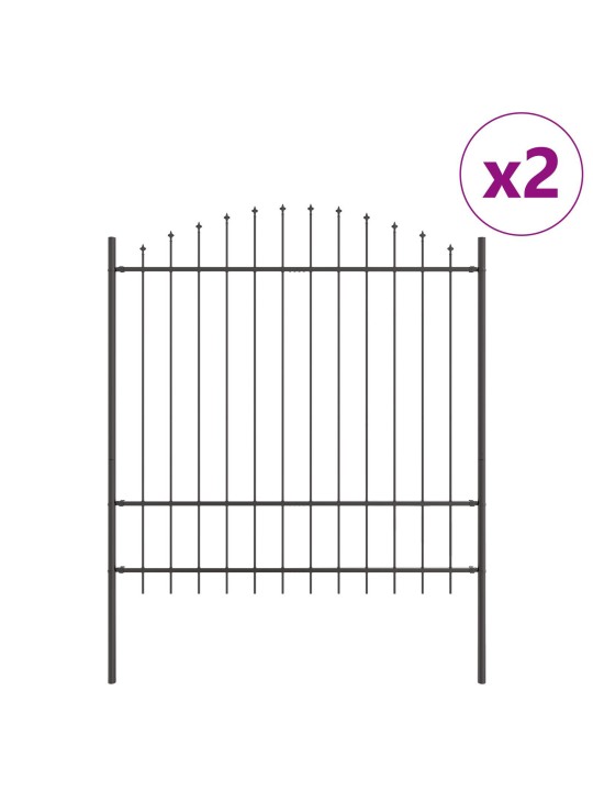Zahradní plot s obloukovým vrcholem, šedý, 3,4x1,75 m, ocel