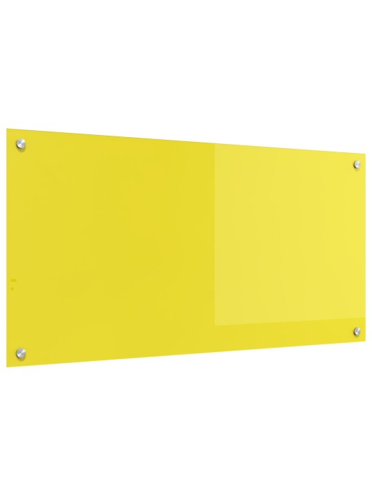 Žlutá kuchyňská zástěna 100x50x0,6 cm z tvrzeného skla