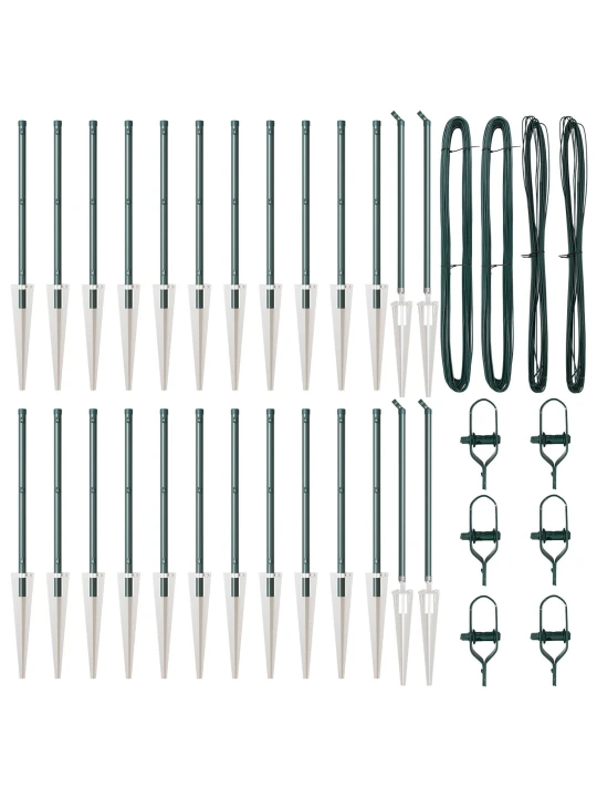 Plotové sloupky se hrotem 26 ks ø32 mm 100 cm pozinkovaná ocel