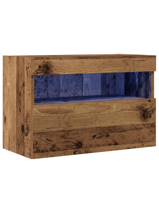 Tv nástěnná skříň s led osvětlením staré dřevo 60x30x40 cm
