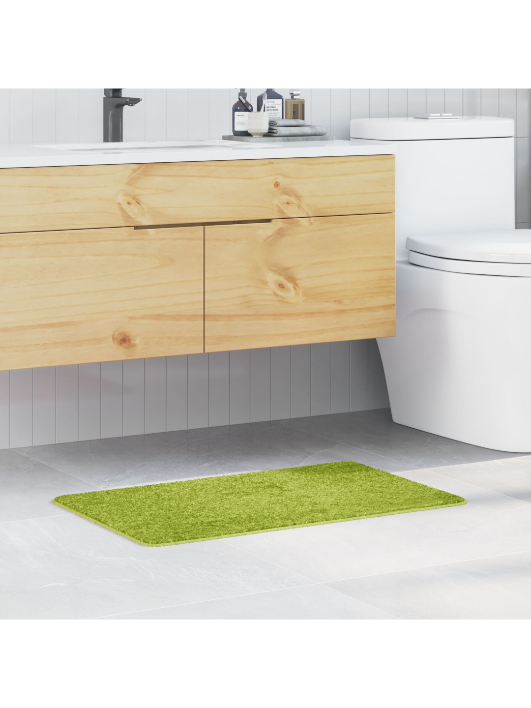 Koupelnová předložka obdélníková zelená 50x80 cm z polypropylenu s protiskluzovým povrchem