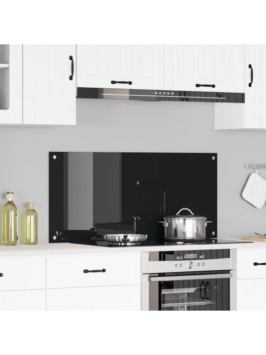 Kuchyňský backsplash černý 110x50x0,6 cm temperované sklo