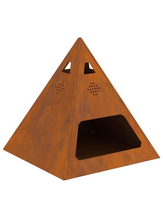 Ohniště pyramida 50x50x51 cm zvětralá ocel