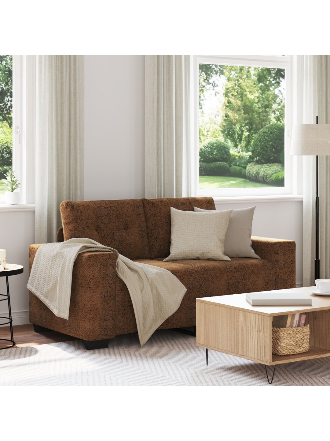 Pohovka loveseat hnědá 120 cm z umělé kůže