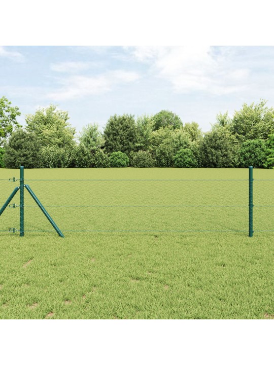 Hexagonový plot zelený 0.5x50 m ocel, sloupky plotu 13 ks zelené ø32 mm 100 cm pozinkovaná ocel