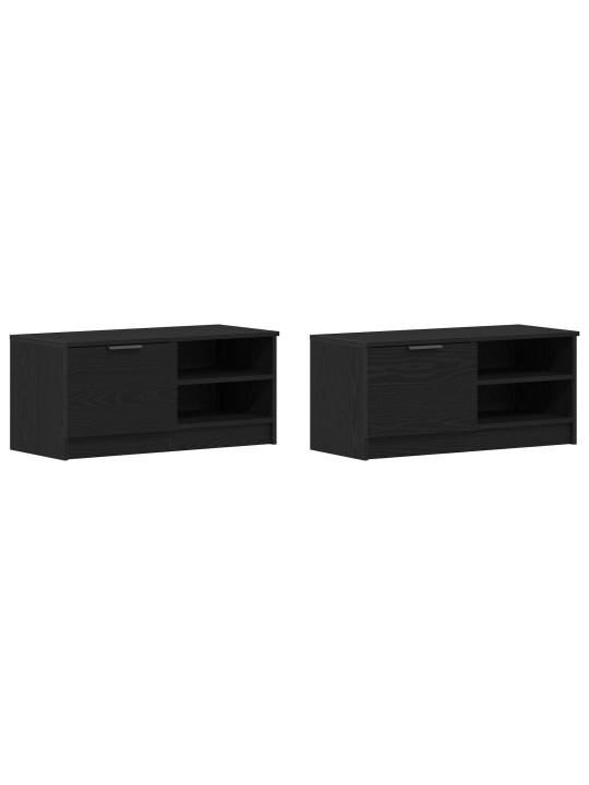 Tv skříň 2 ks černý dub 80x35x36,5 cm kompozitní dřevo