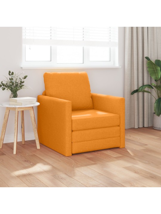 Pohovka na spaní 2 v 1 tmavě žlutá 74x77x81 cm textil