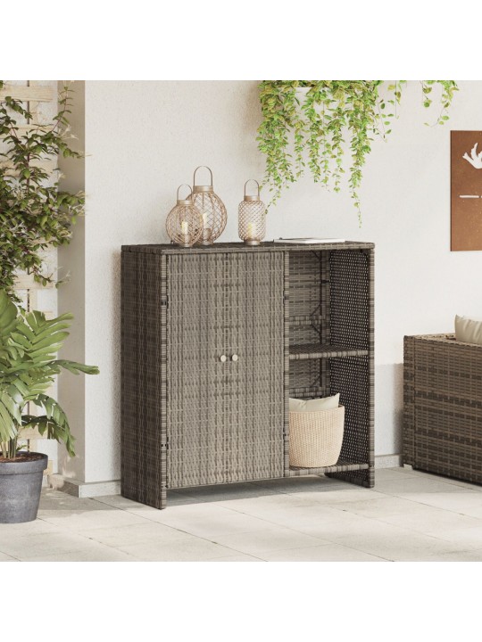 Úložná skříň šedá 100x36x102 cm ratan