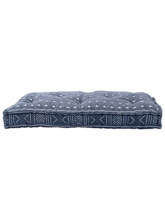 Polstrovaný polštář indigo 120x80x12 cm textil