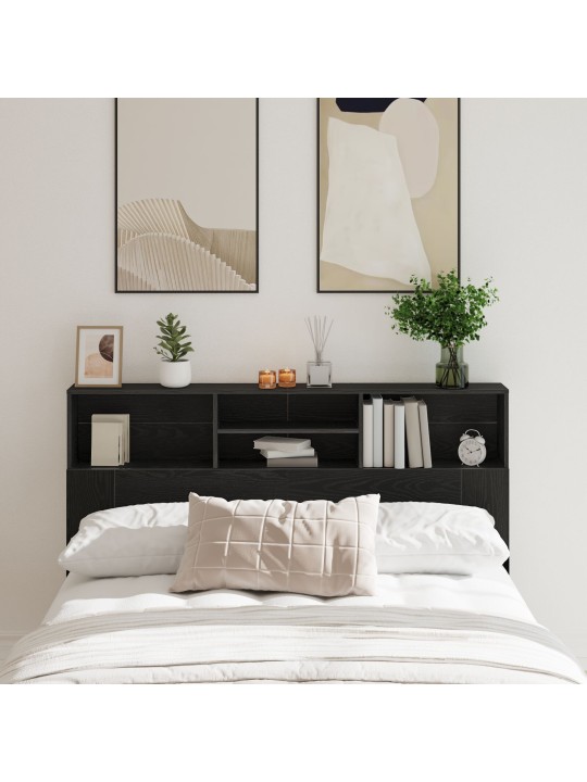 Čelo postele skříň v černém dubu - 160x19x103,5 cm vyrobeno z mdf