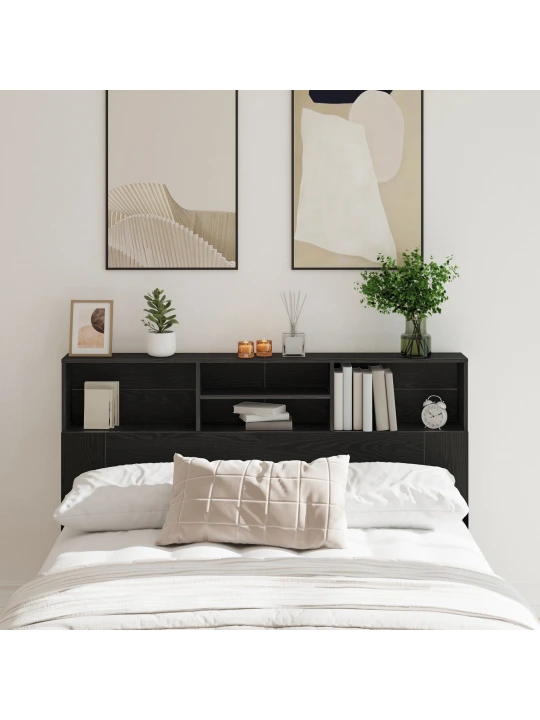 Čelo postele skříň v černém dubu - 160x19x103,5 cm vyrobeno z mdf
