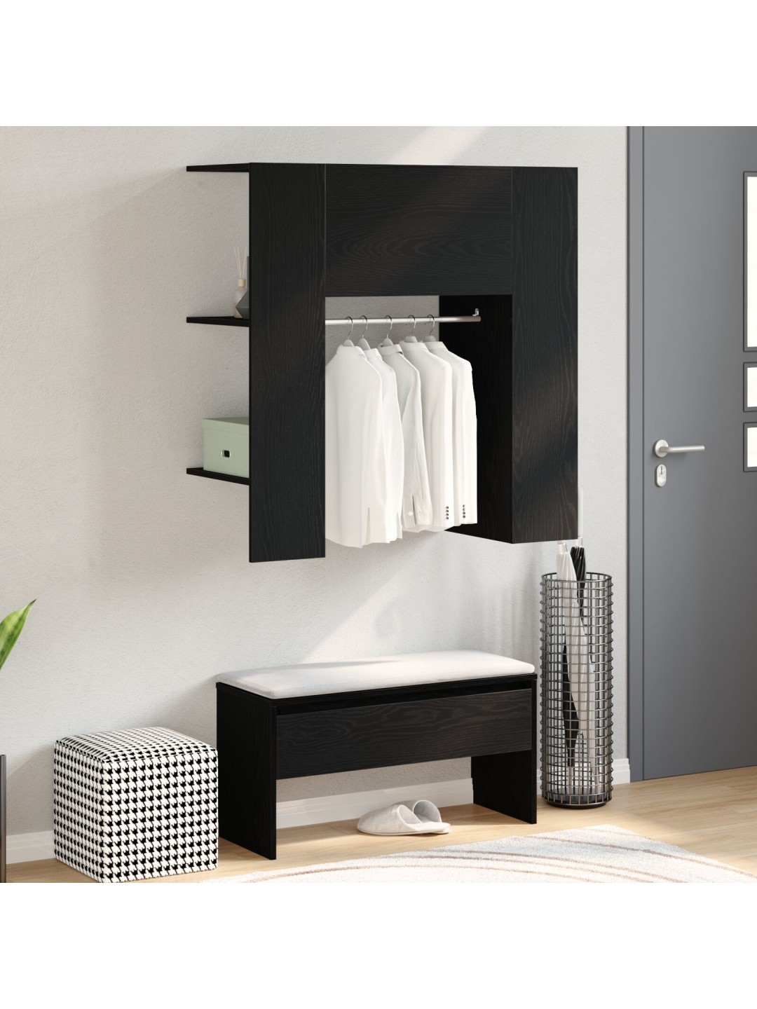 Skříň do chodby černý dub 97,5x37x99 cm kompozitní dřevo
