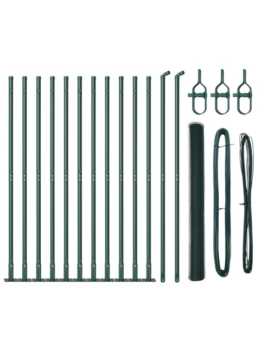 Oplocení set sada 2 zelená ocel, pvc 25 x 1,5 m odolné