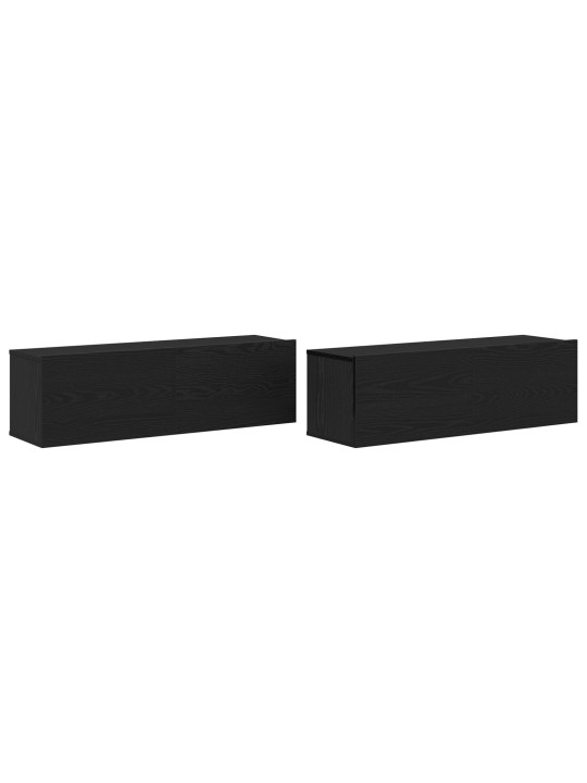 Tv skříňky 2 ks, černý dub, 100x30x30 cm, kompozitní dřevo