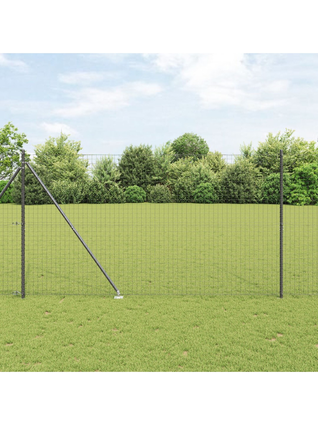 Plotové sloupky s hrotem 52 ks ø32 mm 170 cm pozinkovaná ocel