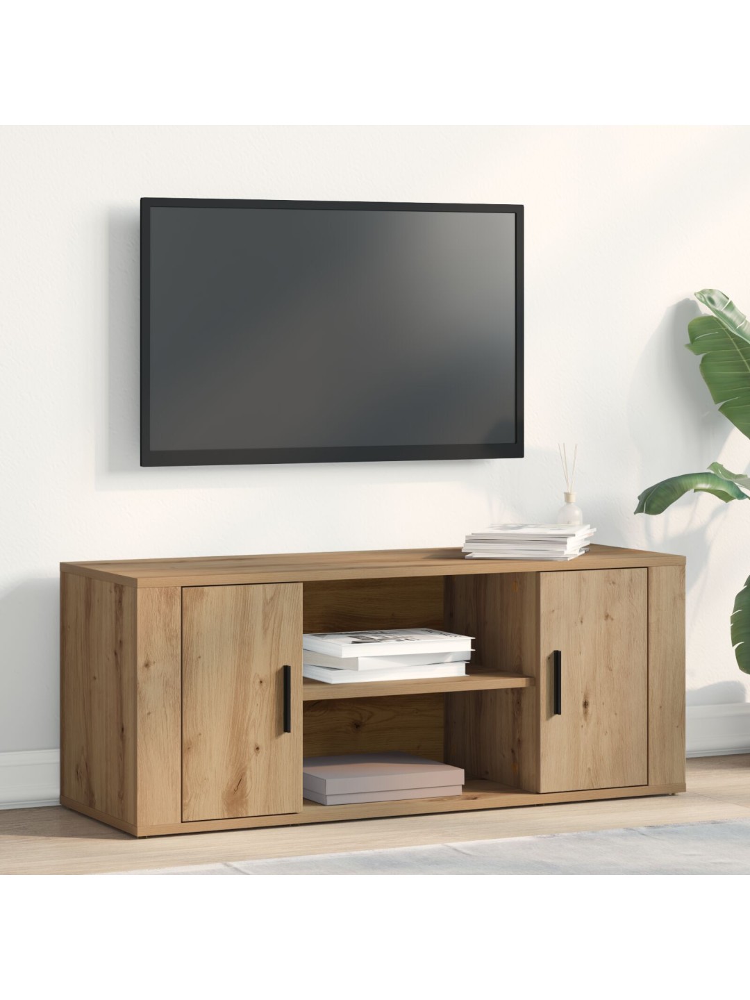 Tv skříň artisan oak 100x35x40 cm zpracované dřevo