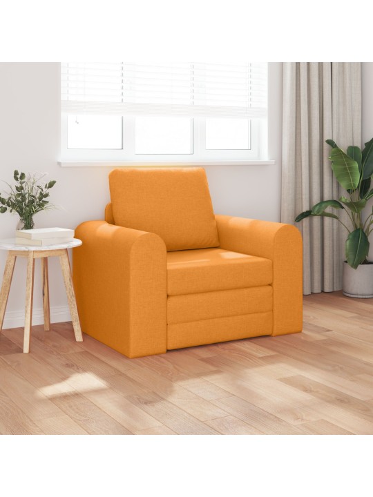 Podlahová pohovka 2 v 1 tmavě žlutá 98x71x83 cm textil