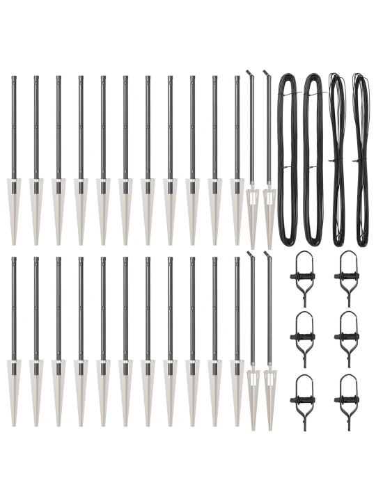 Sloupy plotu se hrotem 26 ks ø32 mm 80 cm pozinkovaná ocel