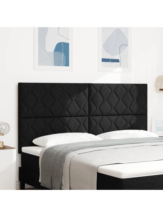 Čelo postele s designem diamantových bloků černé 180 cm textil