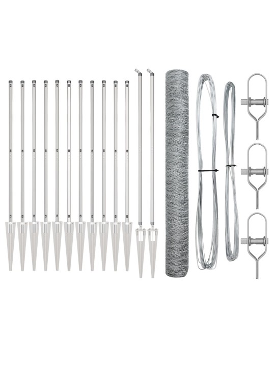 Plotový set sada 2 pozinkovaná ocel 25 x 1,2 m s 36 mm pletivem