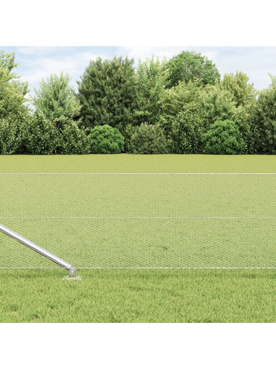 Hexagon fence 0.8x100 m pozinkovaná ocel, plotové sloupky se spike kotvami 13 ks ø32 mm 100 cm pozinkovaná ocel