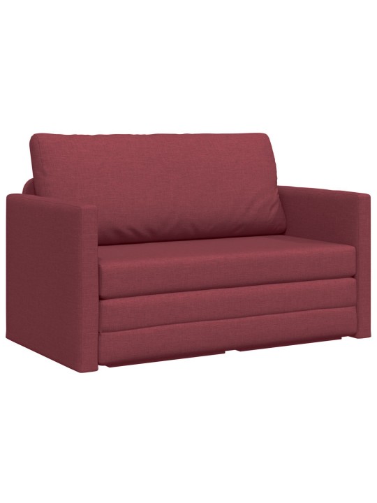 Pohovka 2 v 1 vínová 124x71x78 cm textil