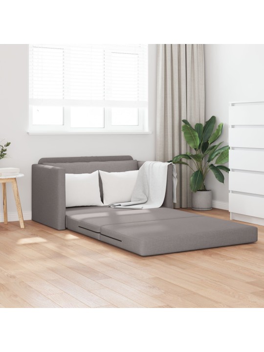 Podlahová pohovka s rozkladem 2 v 1 taupe 124x71x78 cm textil