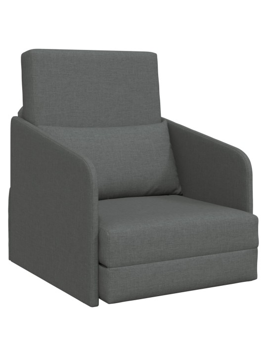 Pohovka na podlaze 2-v-1 tmavě šedá 65x80x83 cm látka