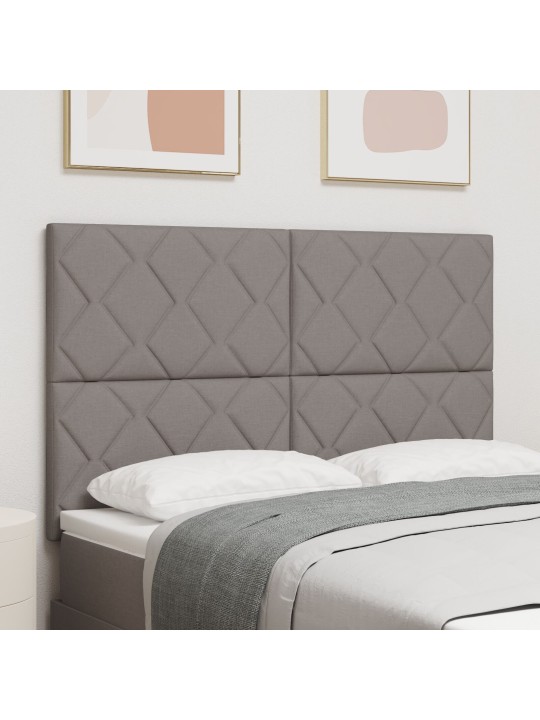 Čelo postele s diamantovými bloky v taupe, 140 cm textil