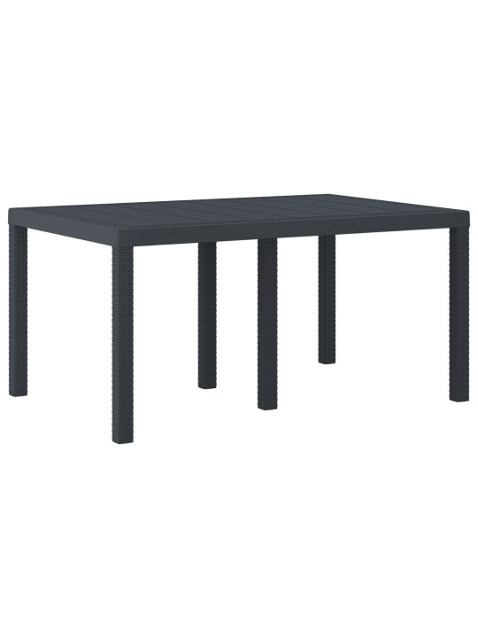 Zahradní stůl antracit 150x100x73 cm poly rattan