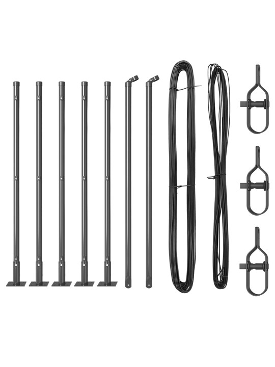Sloupky s podložkami 7 ks ø32mm 110cm zinkovaná ocel